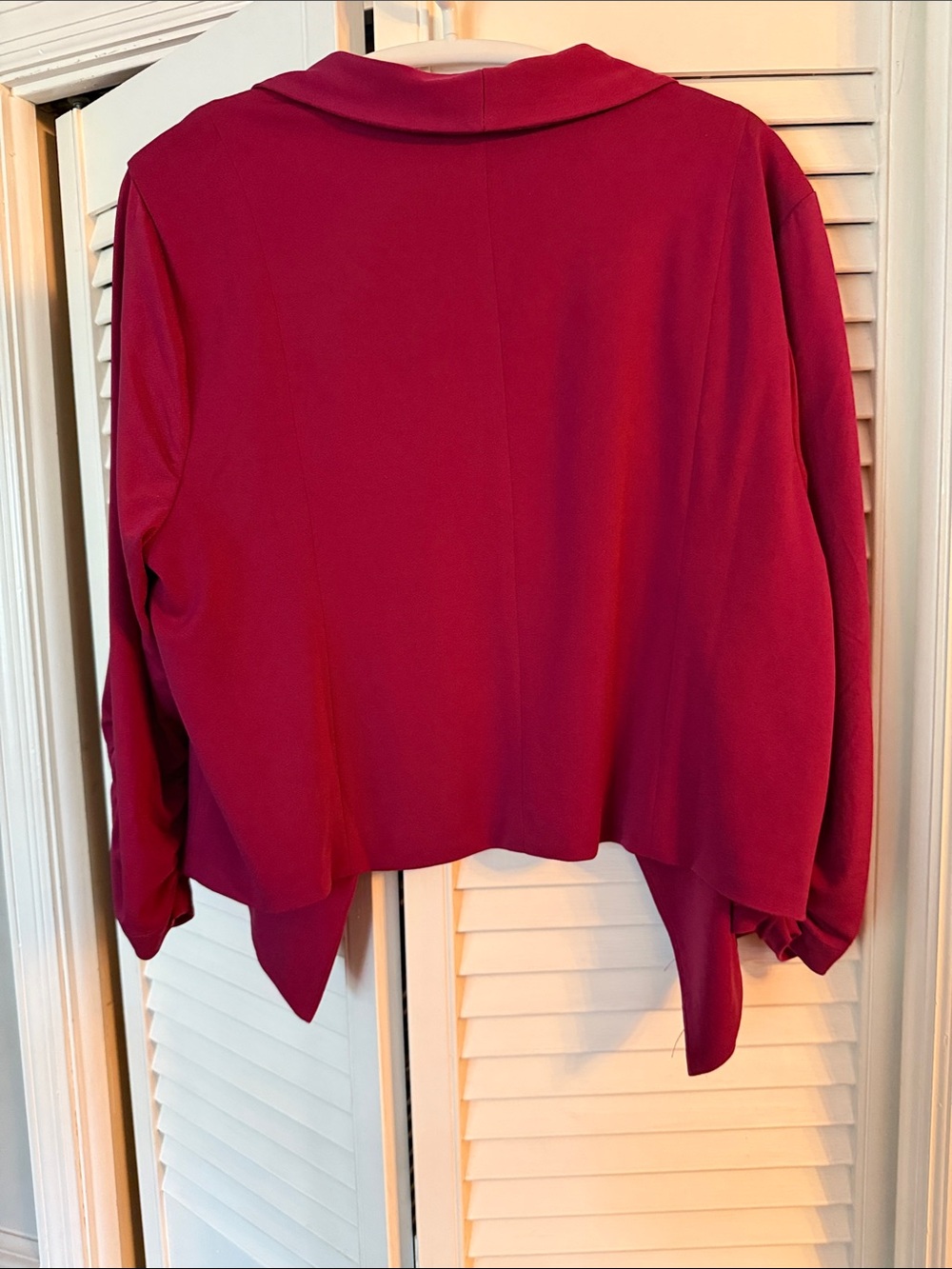 torrid Deep Raspberry Open-Front Draped Blazer - Picture 4 of 4